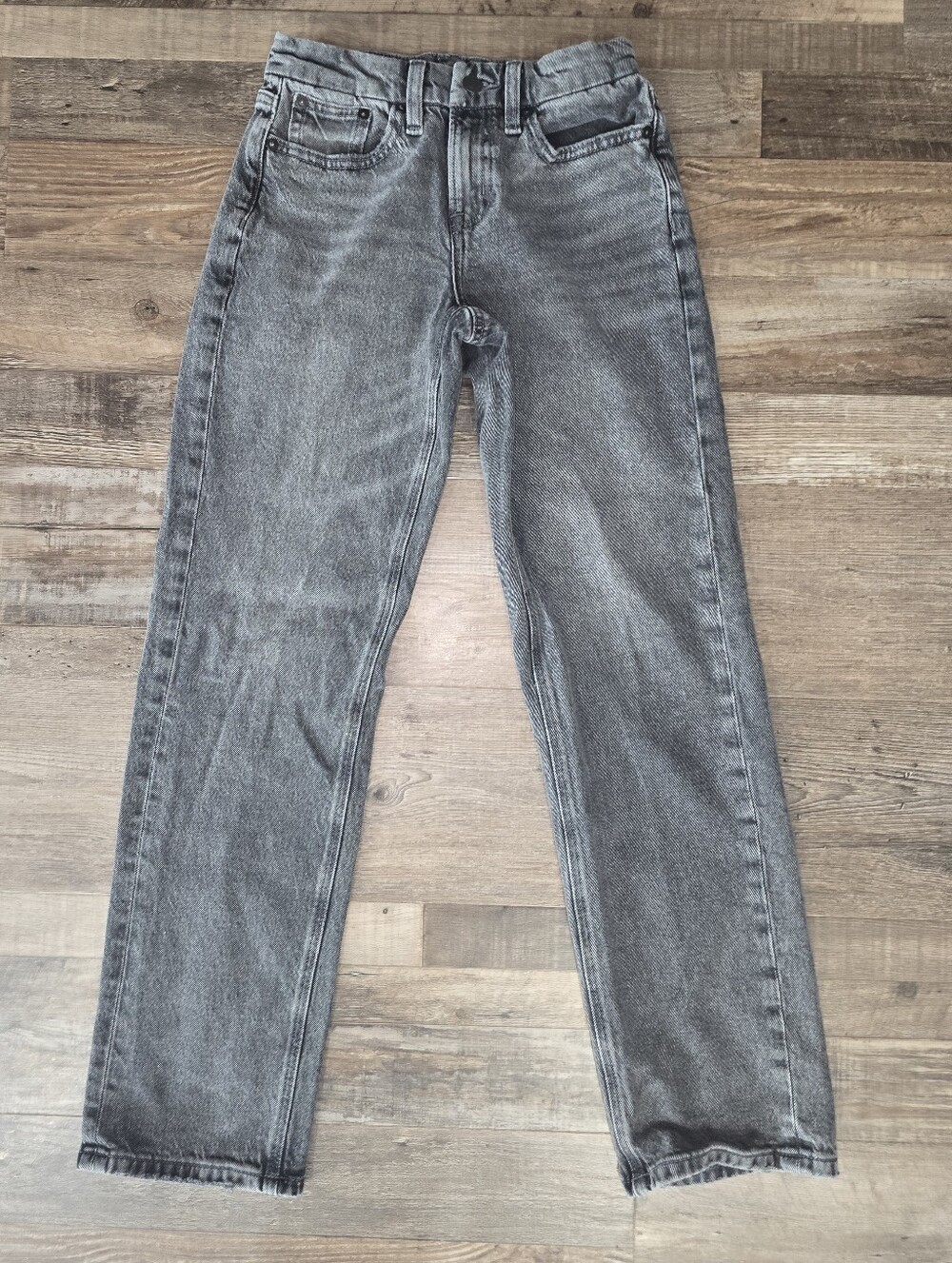 American Eagle Women's Gray Stretch Straight-Leg Jeans Size: 00